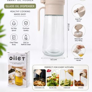 Oil Dispenser Bottle with Smart Flip Lid