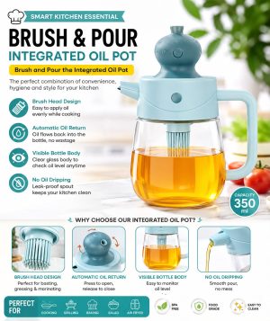 Oil Dispenser Bottle with Silicone Brush